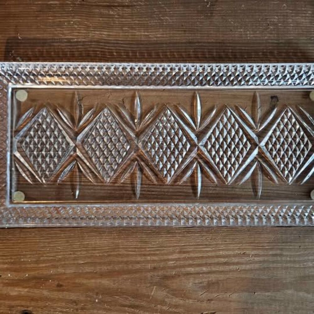 Vintage Cristal d’Arques Fontenay Crystal Rectangular Serving/Vanity Tray France